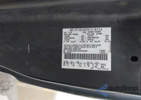 2002 Ford F-150 Lariat/Xl/Xlt z USA, uszkodzony, nr VIN 2FTRX18L92CA15504